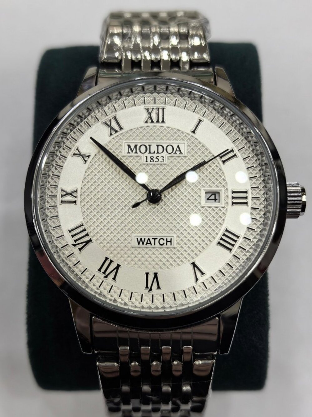 MOLDOA 1853 Men's Stainless Steel Automatic 42mm Date Watch NIB